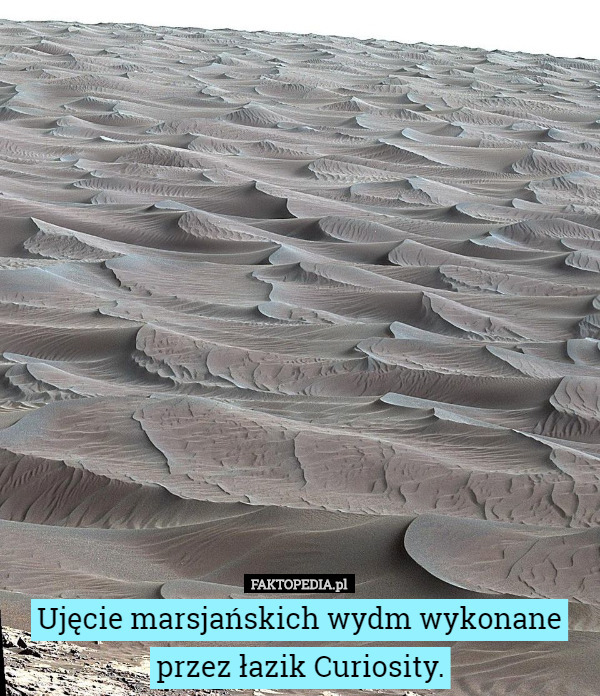 Ujęcie marsjańskich wydm wykonane przez łazik Curiosity. 