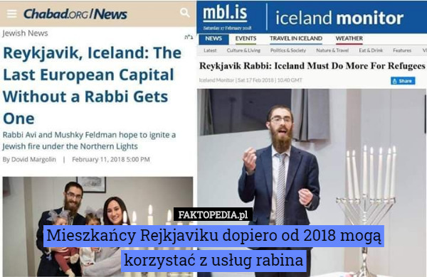 Mieszkańcy Rejkjaviku dopiero od 2018 mogą korzystać z usług rabina 
