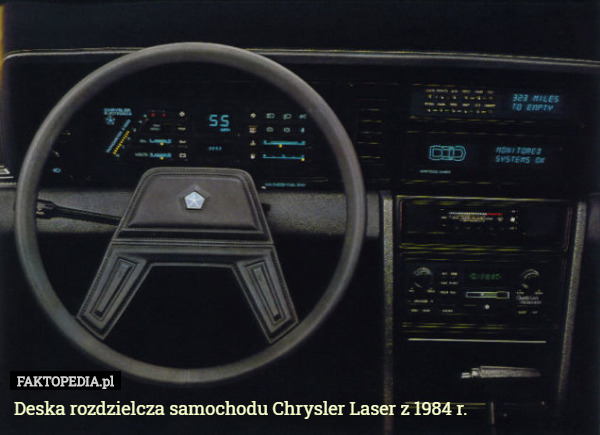 Deska rozdzielcza samochodu Chrysler Laser z 1984 r. 