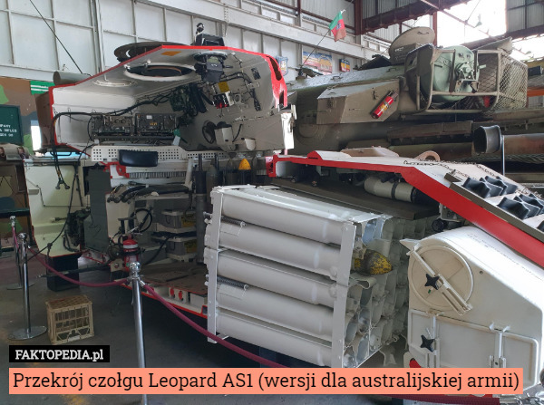 Przekrój czołgu Leopard AS1 (wersji dla australijskiej armii) 