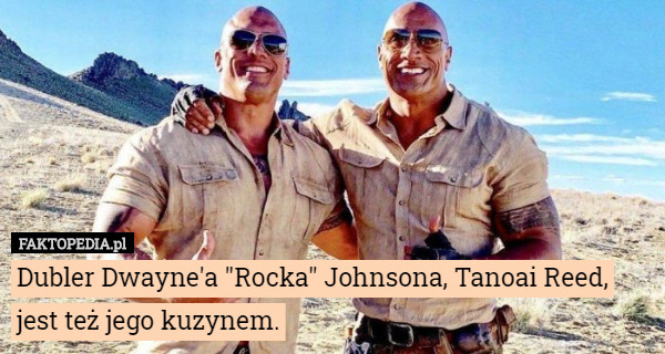 Dubler Dwayne'a "Rocka" Johnsona, Tanoai Reed, jest też jego kuzynem. 