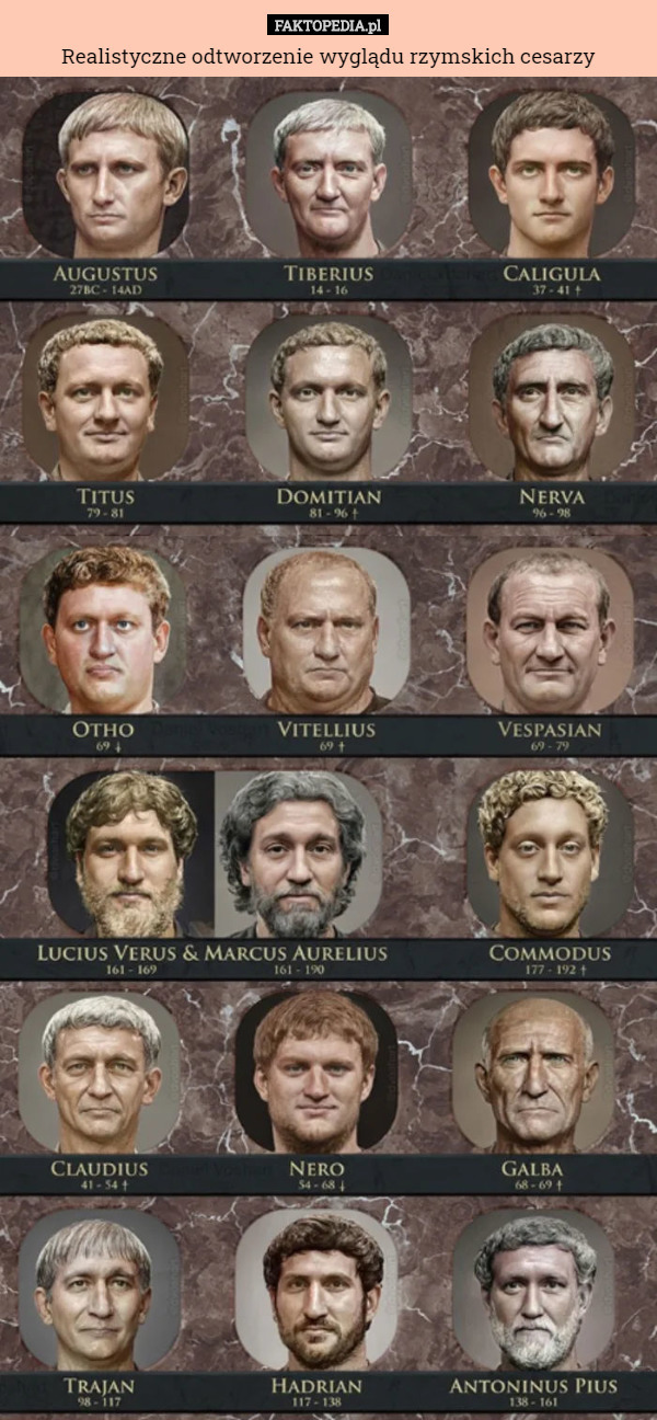 Realistyczne odtworzenie wyglądu rzymskich cesarzy 