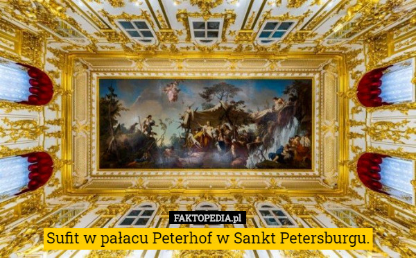 Sufit w pałacu Peterhof w Sankt Petersburgu. 
