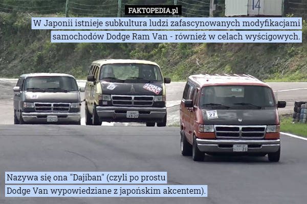 W Japonii istnieje subkultura ludzi zafascynowanych modyfikacjami samochodów Dodge Ram Van - również w celach wyścigowych. Nazywa się ona "Dajiban" (czyli po prostu
 Dodge Van wypowiedziane z japońskim akcentem). 