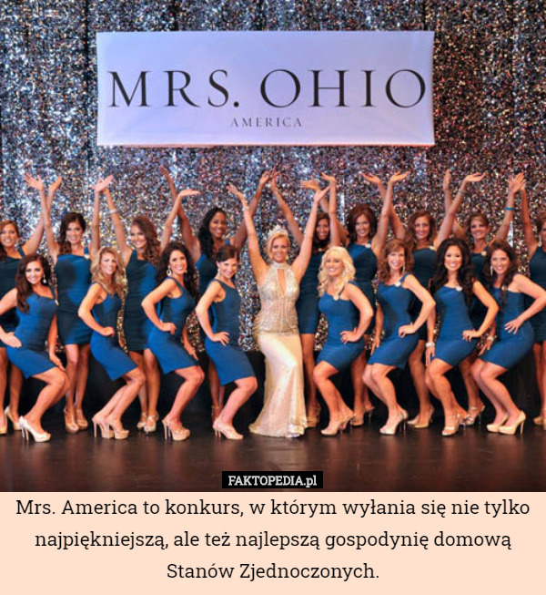 Mrs. America to konkurs, w którym wyłania się nie tylko najpiękniejszą, ale też najlepszą gospodynię domową Stanów Zjednoczonych. 