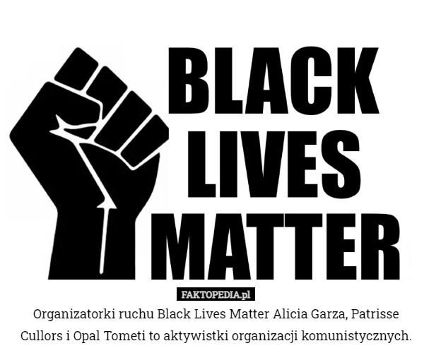 Organizatorki ruchu Black Lives Matter Alicia Garza, Patrisse Cullors i Opal Tometi to aktywistki organizacji komunistycznych. 