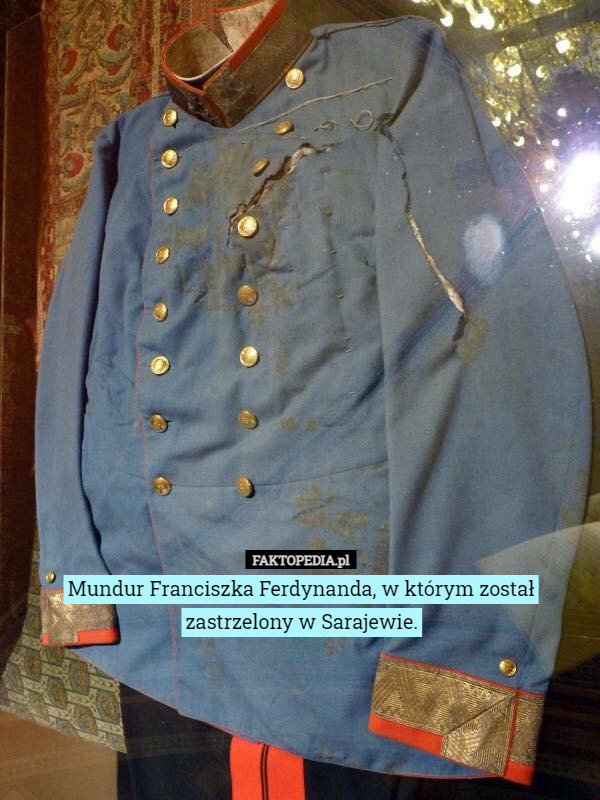 Mundur Franciszka Ferdynanda, w którym został zastrzelony w Sarajewie. 