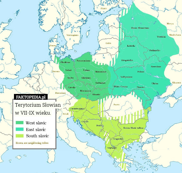 Terytorium Słowian 
w VII-IX wieku. 