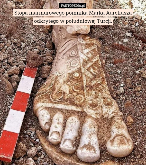 Stopa marmurowego pomnika Marka Aureliusza odkrytego w południowej Turcji. 