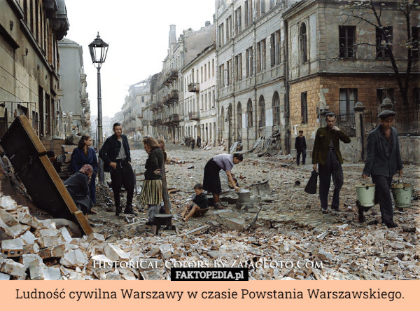 Ludność cywilna Warszawy w czasie Powstania Warszawskiego. 