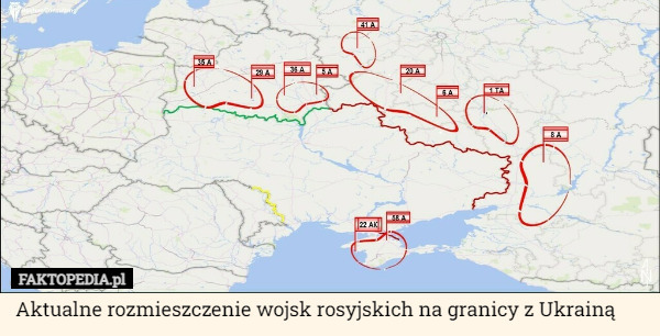 Aktualne rozmieszczenie wojsk rosyjskich na granicy z Ukrainą 