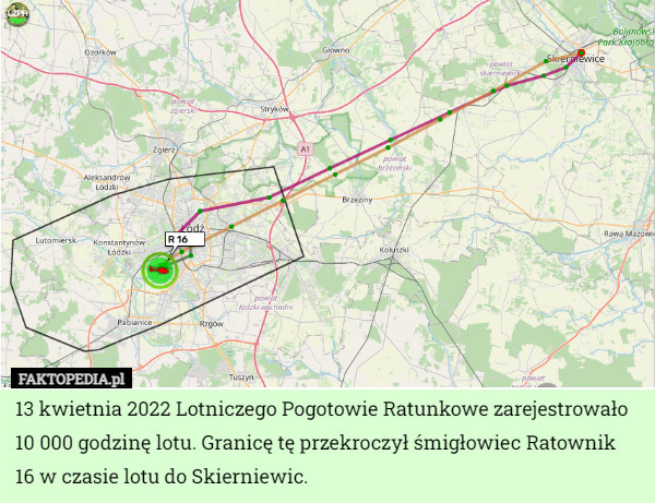 13 kwietnia 2022 Lotniczego Pogotowie Ratunkowe zarejestrowało 10 000 godzinę lotu. Granicę tę przekroczył śmigłowiec Ratownik 16 w czasie lotu do Skierniewic. 
