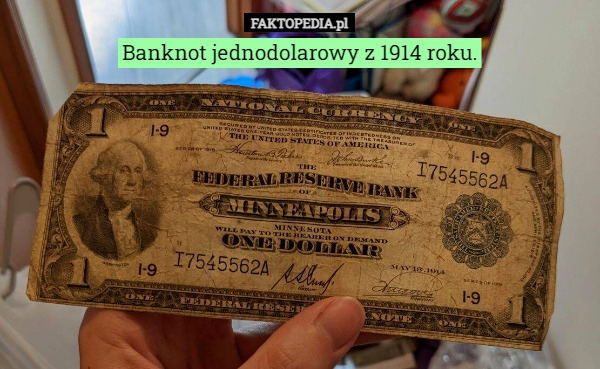 Banknot jednodolarowy z 1914 roku. 