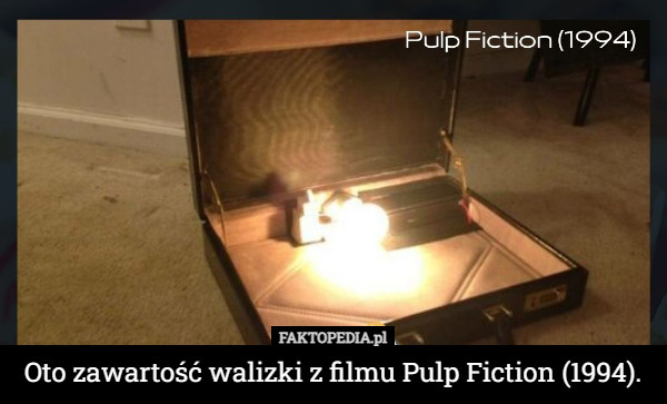 Oto zawartość walizki z filmu Pulp Fiction (1994). 