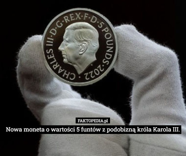 Nowa moneta o wartości 5 funtów z podobizną króla Karola III. 