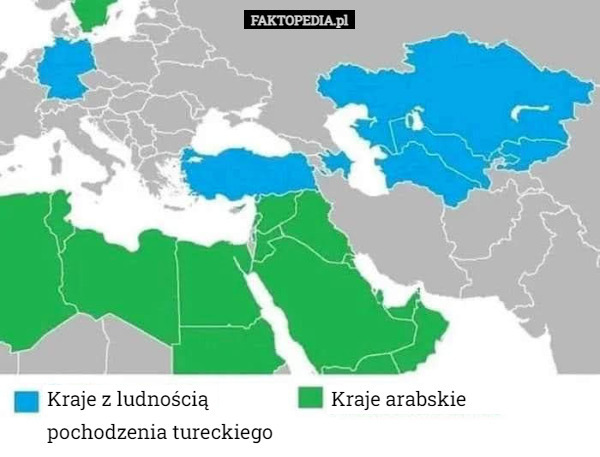 Kraje z ludnością 
pochodzenia tureckiego Kraje arabskie 