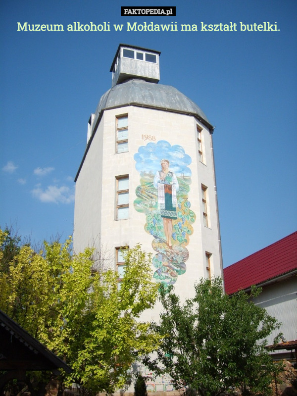 Muzeum alkoholi w Mołdawii ma kształt butelki. 
