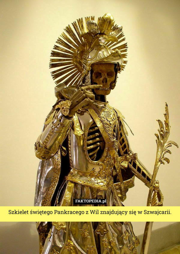 Szkielet świętego Pankracego z Wil znajdujący się w Szwajcarii. 