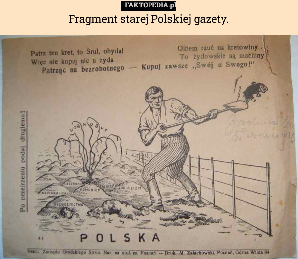 Fragment starej Polskiej gazety. 