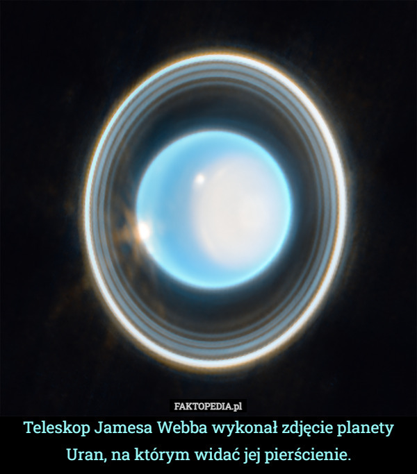 Teleskop Jamesa Webba wykonał zdjęcie planety Uran, na którym widać jej pierścienie. 