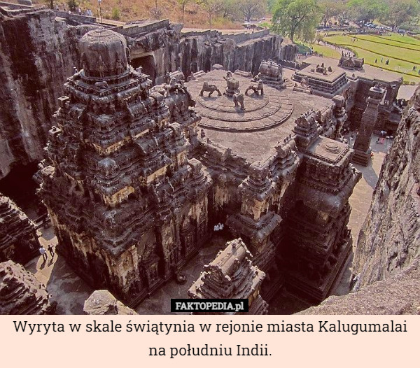 Wyryta w skale świątynia w rejonie miasta Kalugumalai na południu Indii. 