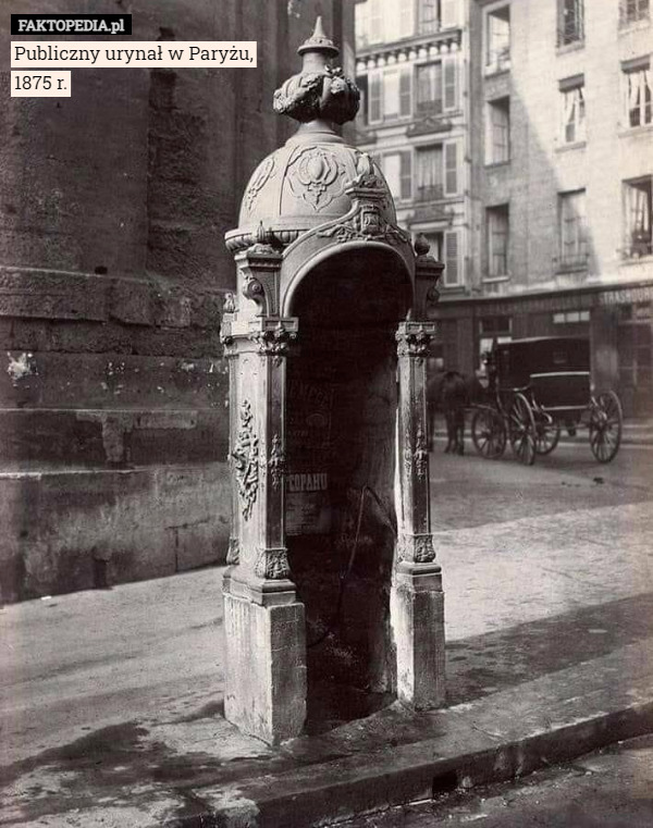 Publiczny urynał w Paryżu,
1875 r. 