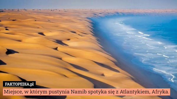 Miejsce, w którym pustynia Namib spotyka się z Atlantykiem, Afryka. 