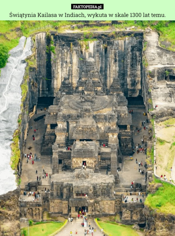 Świątynia Kailasa w Indiach, wykuta w skale 1300 lat temu. 