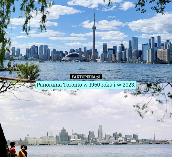 Panorama Toronto w 1960 roku i w 2023. 