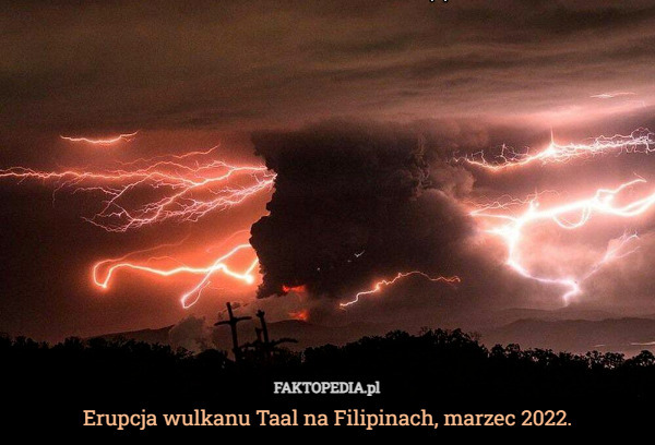 Erupcja wulkanu Taal na Filipinach, marzec 2022. 