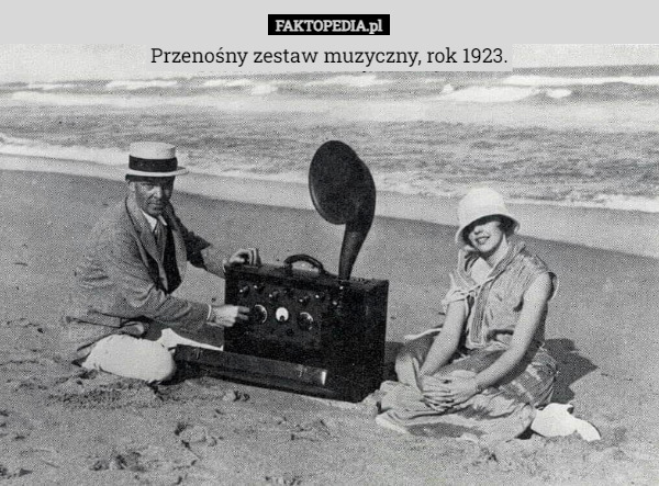 Przenośny zestaw muzyczny, rok 1923. 