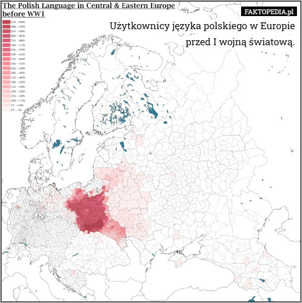 Użytkownicy języka polskiego w Europie
 przed I wojną światową. 