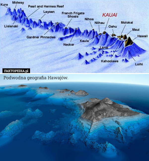 Podwodna geografia Hawajów. 