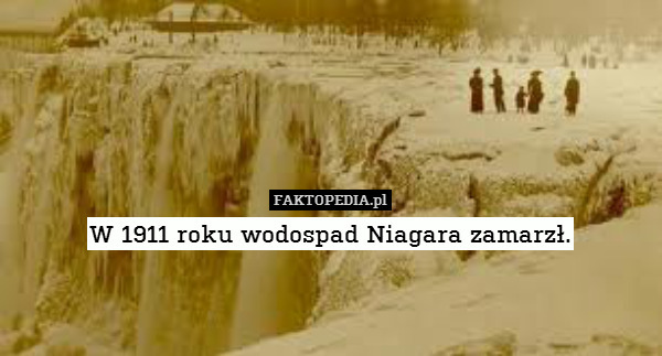 W 1911 roku wodospad Niagara zamarzł. 