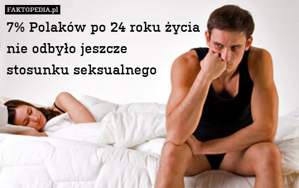 7% Polaków po 24 roku życia
nie odbyło jeszcze
stosunku seksualnego 
