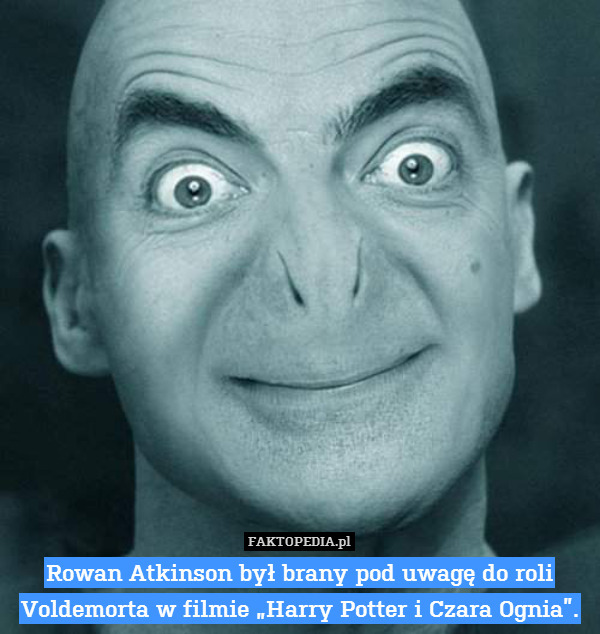 Rowan Atkinson był brany pod uwagę do roli Voldemorta w filmie „Harry Potter i Czara Ognia”. 
