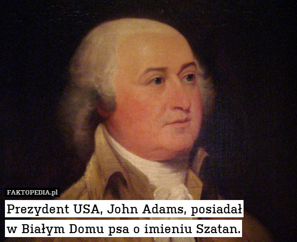 Prezydent USA, John Adams, posiadał
w Białym Domu psa o imieniu Szatan. 