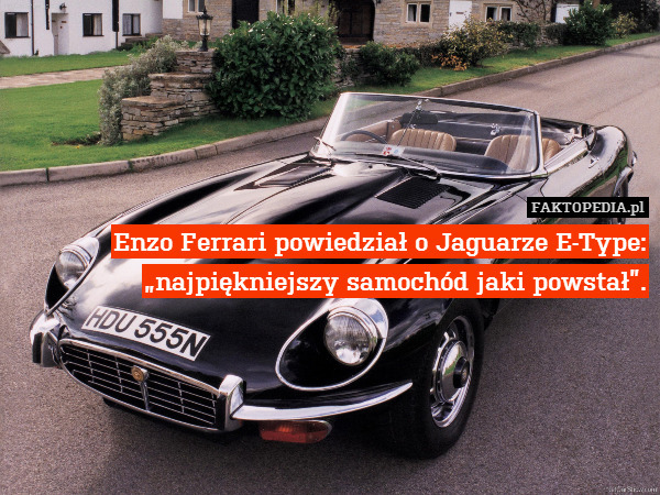 Enzo Ferrari powiedział o Jaguarze E-Type:
„najpiękniejszy samochód jaki powstał”. 