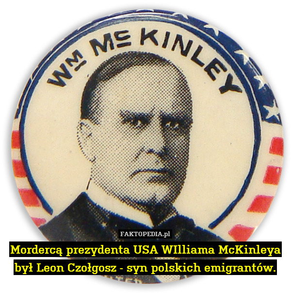 Mordercą prezydenta USA WIlliama McKinleya
był Leon Czołgosz - syn polskich emigrantów. 