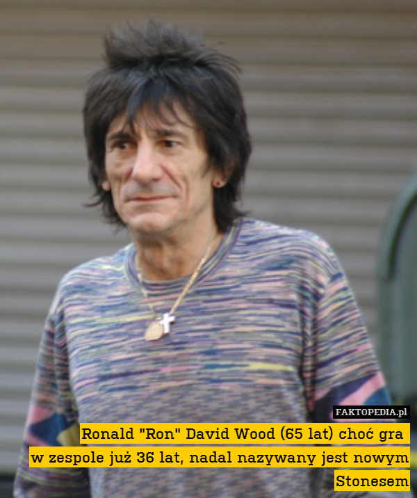 Ronald "Ron" David Wood (65 lat) choć gra 
w zespole już 36 lat, nadal nazywany jest nowym Stonesem 