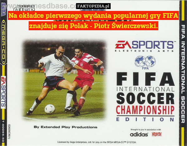 Na okładce pierwszego wydania popularnej gry FIFA
znajduje się Polak - Piotr Świerczewski. 