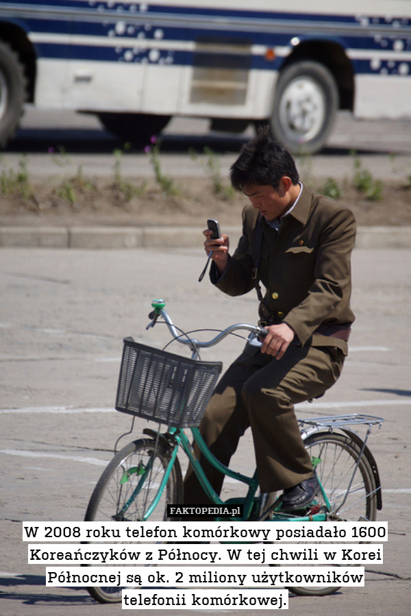 W 2008 roku telefon komórkowy posiadało 1600 Koreańczyków z Północy. W tej chwili w Korei Północnej są ok. 2 miliony użytkowników
telefonii komórkowej. 