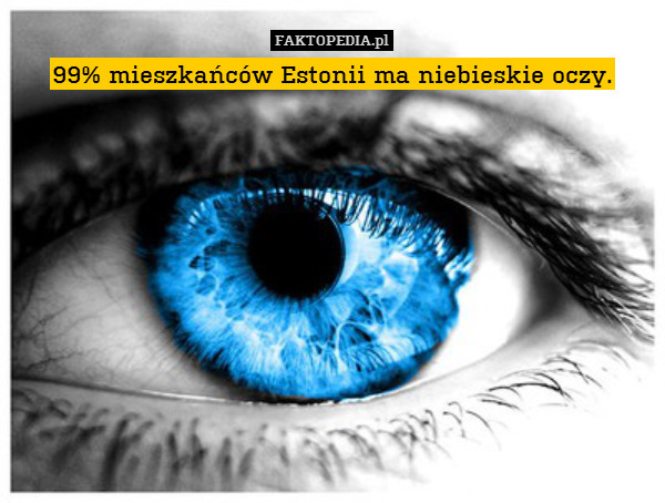 99% mieszkańców Estonii ma niebieskie oczy. 