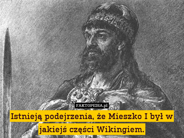 Istnieją podejrzenia, że Mieszko I był w jakiejś części Wikingiem. 