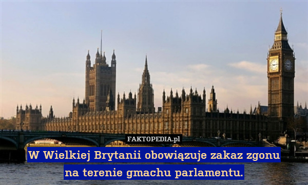 W Wielkiej Brytanii obowiązuje zakaz zgonu
na terenie gmachu parlamentu. 