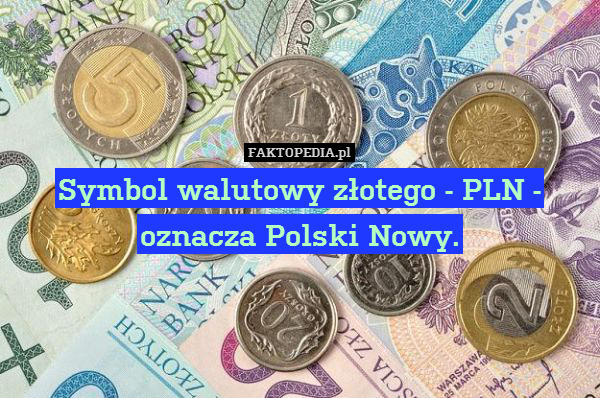 Symbol walutowy złotego - PLN - oznacza Polski Nowy. 