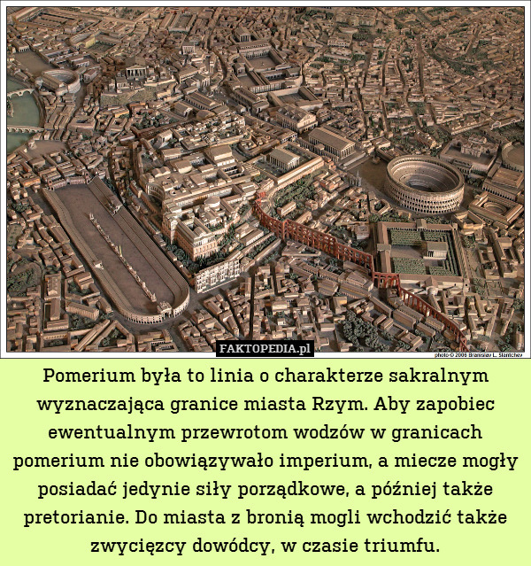 Pomerium była to linia o charakterze sakralnym wyznaczająca granice miasta Rzym. Aby zapobiec ewentualnym przewrotom wodzów w granicach pomerium nie obowiązywało imperium, a miecze mogły posiadać jedynie siły porządkowe, a później także pretorianie. Do miasta z bronią mogli wchodzić także zwycięzcy dowódcy, w czasie triumfu. 