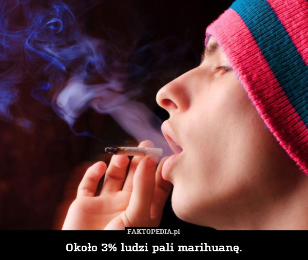 Około 3% ludzi pali marihuanę. 