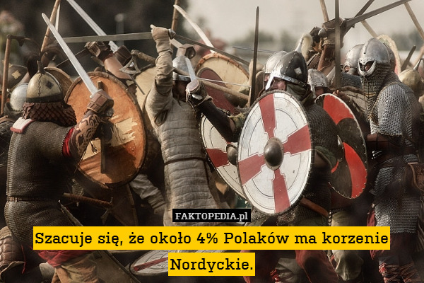 Szacuje się, że około 4% Polaków ma korzenie Nordyckie. 