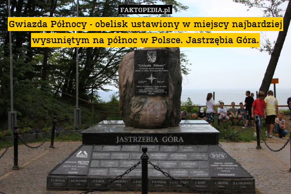 Gwiazda Północy - obelisk ustawiony w miejscy najbardziej wysuniętym na północ w Polsce. Jastrzębia Góra. 